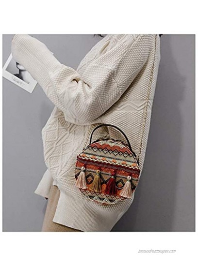ACRUSHON Tassel Nation Woven Crossbody Purse Shoulder Bags Handbag for Women Girls