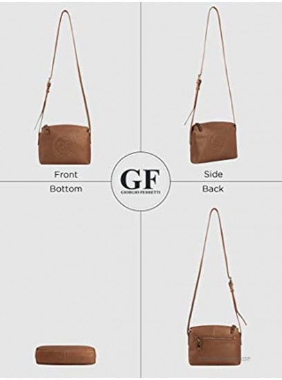 Giorgio Ferretti Comfortable Genuine Leather Crossbody Genuine Leather Crossbody for Women Brown Colour