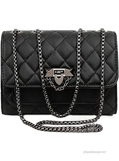 Intrbleu Purses and Handbags for Women Small Quilted Shoulder Bags Faux Leather Crossbody Bags for Women with Metal Strap