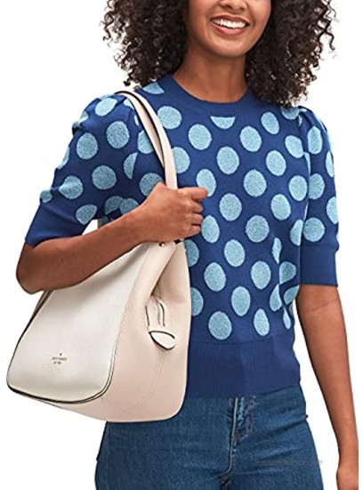 Kate Spade Leila Colorblock Medium Triple Compartment Shoulder Bag Purse Handbag WARM BEIGE MULTI