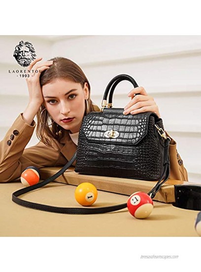 LAORENTOU Cow Leather Satchel Shoulder Bags for Women Designer Handbags Leather Purse Crossbody Bags for Women
