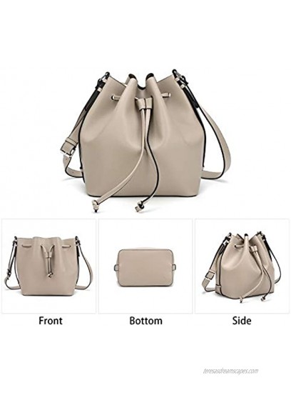 Large Bucket Bags for Women,Drawstring Shoulder Purse and Cross body Handbags with 1 Zip Pouch