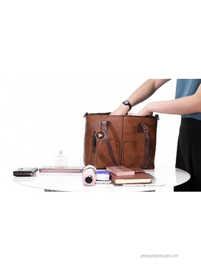 Large Shoulder Bag for Women Faux Leather Purse with Multi-Pockets Designer Handbags
