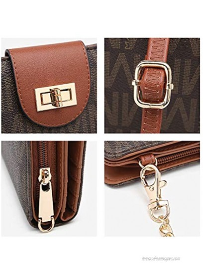 MKP Women Fashion Small Crossbody Shoulder Bag Cell Phone Purse Wallet Holder Clutch with Credit Card Slots and Chain Strap