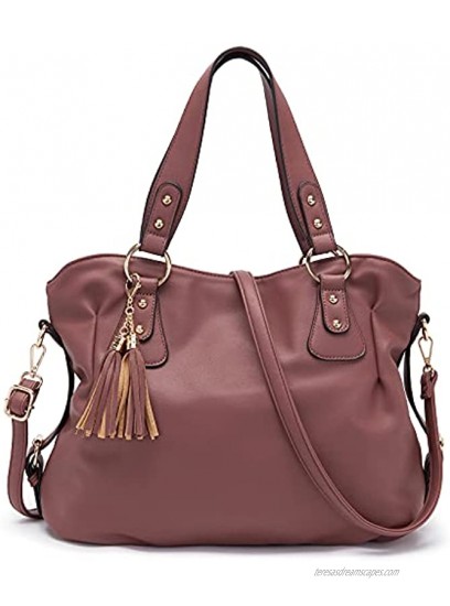 Soperwillton Handbags for Women Large Bucket Shoulder Bag Faux Leather Hobo bag Ladies Crossbody Bag 3pcs Purse Set