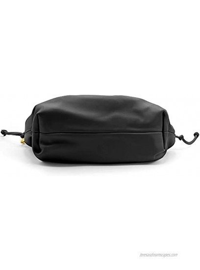 Women's Chain Link Cloud Clutch Bag | Dumpling-Shaped Pouch Purse Handbag | Ruched Chunky Chain Link Shoulder Handbags