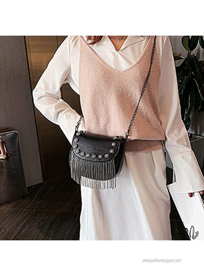 Women's Small Studs Rivet Crossbody Handbag Fashion Shell Shape Shoulder Messenger Bag