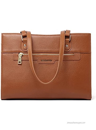 BOSTANTEN Women Leather Handbags Designer Satchel Purses Work Top Handle Shoulder Tote Bag for Travel Daily