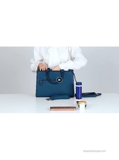 Dasein Women Purses Satchel Handbags Top Handle Bags Work Tote Hand Shoulder Bag With Long Strap Matching Wallet