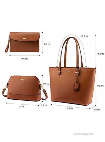 Handbags for Women Fashion Tote Bags Shoulder Bag Top Handle Satchel Purse Set 3pcs