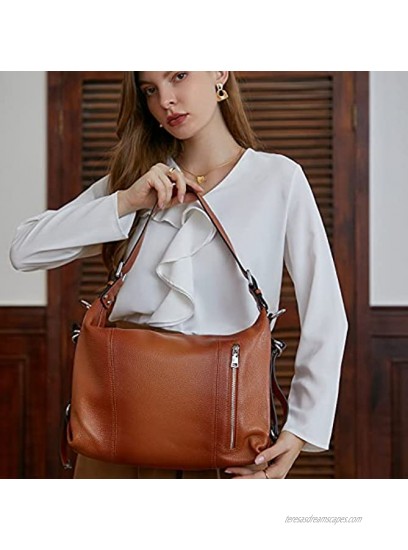 Heshe Vintage Womens Genuine Leather Handbags Tote Bag Top Handle Bag Satchel Designer Purses Cross-body Bag