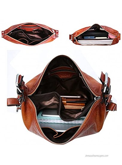 Heshe Vintage Womens Genuine Leather Handbags Tote Bag Top Handle Bag Satchel Designer Purses Cross-body Bag