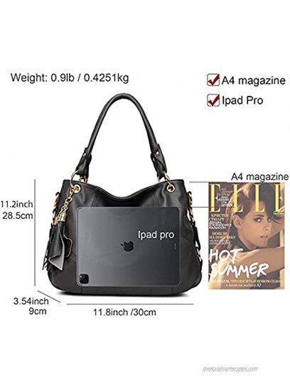 Hobo Bags for women Leather Handbags with tassel Large Crossbody Purses Satchel Shoulder Bags for Travel
