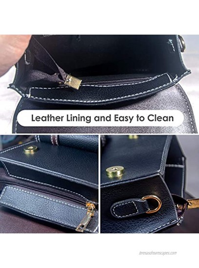 Little Bee Women's Faux Leather Mini Backpack Designer Cute Girls Convertible Purse Stylish Casual Satchel Black