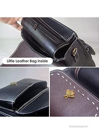 Little Bee Women's Faux Leather Mini Backpack Designer Cute Girls Convertible Purse Stylish Casual Satchel Black
