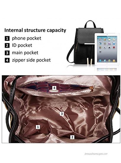 Pahajim Womens Bag Backpack Purse PU Leather Zipper Bags Fashion Casual Rucksack Satchel and handbag…