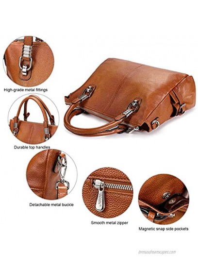 S-ZONE Women Genuine Leather Handbag Shoulder Purse Satchel Tote Crossbody Bag