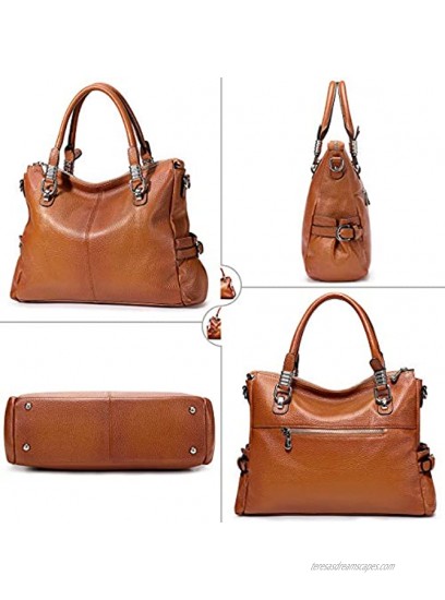 S-ZONE Women Genuine Leather Handbag Shoulder Purse Satchel Tote Crossbody Bag