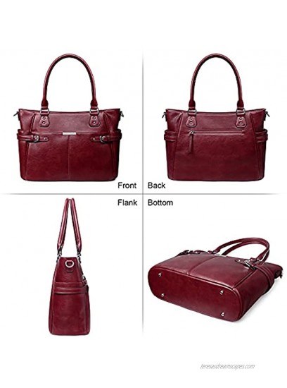 S-ZONE Women Satchel Vegan Leather Handbags Large Top Handle Crossbody Bag Shoulder Work Tote