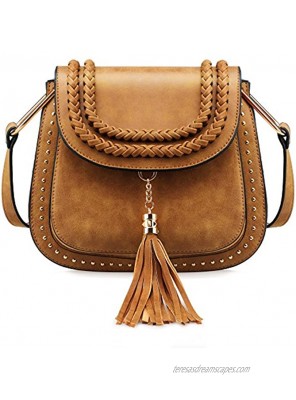 Tom Clovers Crossbody Bags for Women Vintage Tassel Saddle Shoulder Bag Sling Bag Shopping Travel Satchel