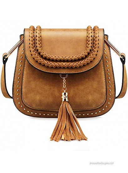 Tom Clovers Crossbody Bags for Women Vintage Tassel Saddle Shoulder Bag Sling Bag Shopping Travel Satchel