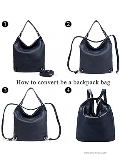 Tote Handbags Crossbody Shoulder hobo Satchel Bag Convertible Backpack Purse Black