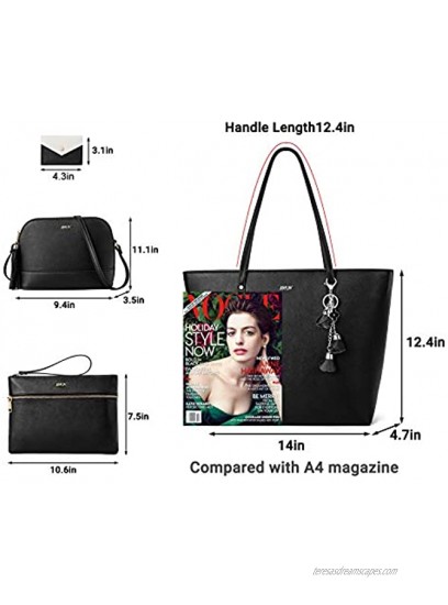 Women Fashion Handbags Tote Shoulder Bags Ladies Top Handle Satchel Purse Set 4pcs