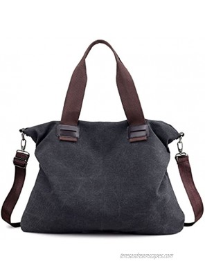 Women's Canvas Vintage Shoulder Bag Hobo Daily Purse Large Tote Top Handle Shopper Handbag