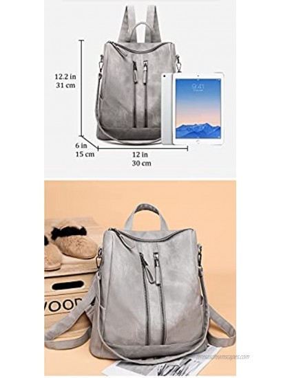 Women's Fashion Purse Backpack Girls Handbags and Shoulder Bag PU Leather Lady Travel Satchel bag rucksack backpack for women 6062 Black