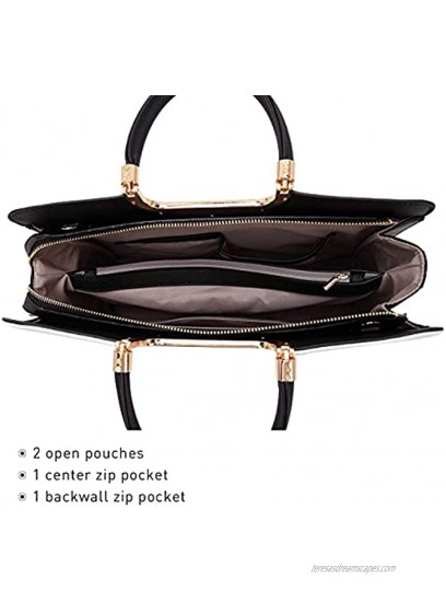 Womens Handbag Top Handle Shoulder Bag Tote Satchel Purse Work Bag with Matching Wallet