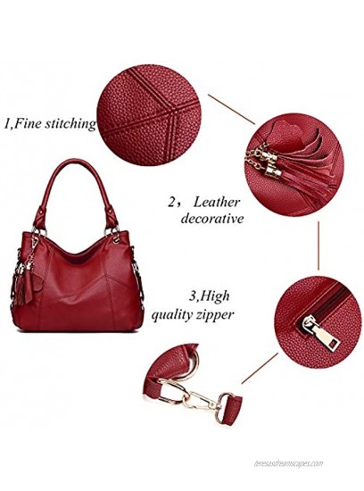 Women's Tote Shoulder Bag Handbag Purses Satchel Shoulder Bags Handle Bag Leather tassel