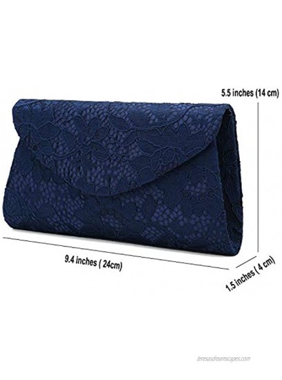 Charming Tailor Classic Lace Clutch Purse Formal Handbag Evening Bag for Prom Wedding