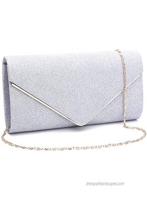Clutch Purse Evening Bag for Women Prom Sparkling Handbag With Detachable Chain for Wedding and Party