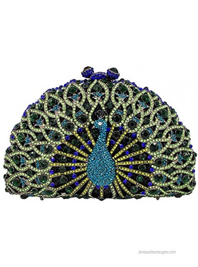 Elegant Crystal Clutches For Women Peacock Clutch Bag Evening Purses and Handbags