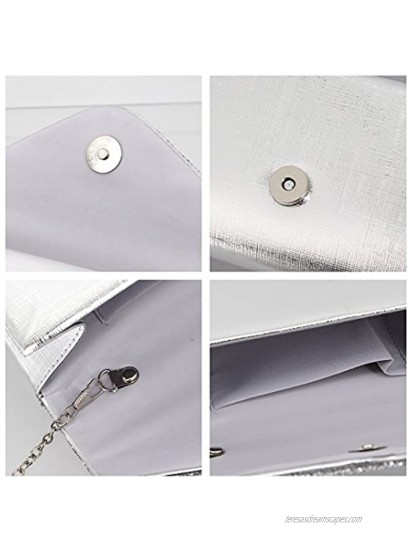 Gabrine Womens Evening Envelop Bag Handbag Clutch Purse Shiny Sequins Fabric Material for Wedding Party Prom