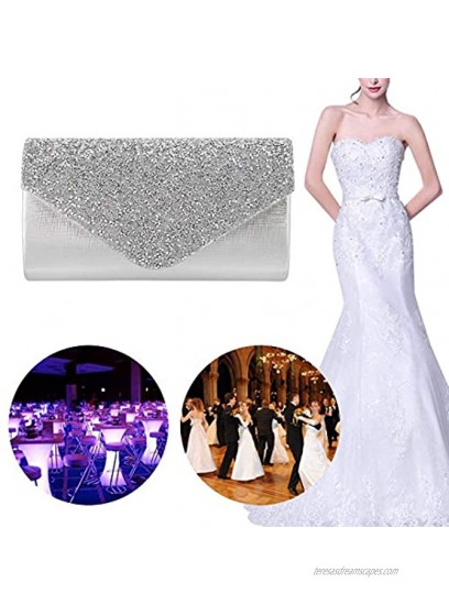 Gabrine Womens Evening Envelop Bag Handbag Clutch Purse Shiny Sequins Fabric Material for Wedding Party Prom
