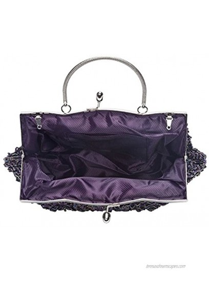 KISSCHIC Women's Evening Handbags Vintage Beaded Sequin Design Clutch Purse for Wedding