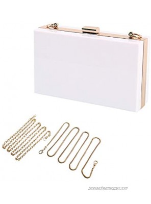 L-COOL Cute Transparent Acrylic Shoulder Bag Clear Crossbody Evening Clutch Purse Handbag With 2 Gold Chain For Women
