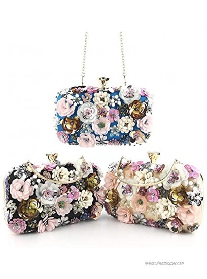 Lanpet Women Clutches Flower Evening Handbag Chain Strap Shoulder Bag