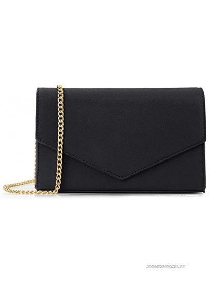 Minimalist Evening Envelope Clutch Chain Shoulder Bag Women Faux Leather Suede Purse