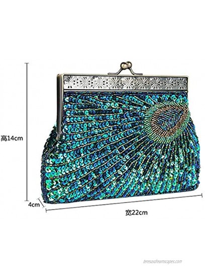 Vistatroy Vintage Style Beaded And Sequined Evening Bag Wedding Party Handbag Clutch Purse for Women Evening
