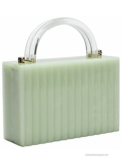 WuYangSto Acrylic Clutch Purse For Women,Jade Green,Two Chains Optional,Women Evening bag For Party Prom,Weddings