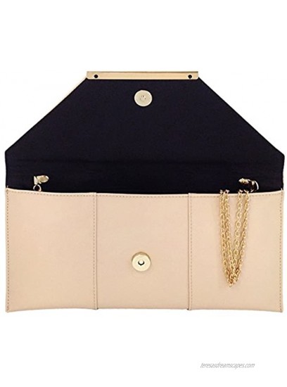 Faux Patent Leather Envelope Candy Clutch Nude