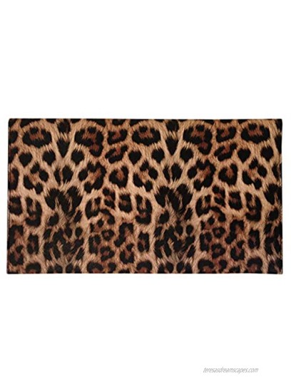 JNB Synthetic Leather Flat Envelope Leopard Print Clutch