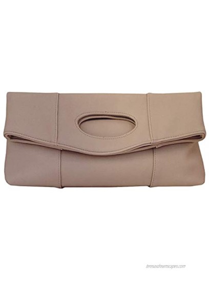 JNB Synthetic Leather Fold Over Clutch