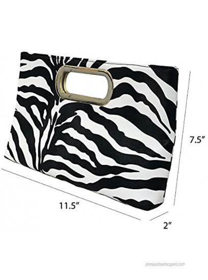 JNB Top Handle Zebra Print Clutch