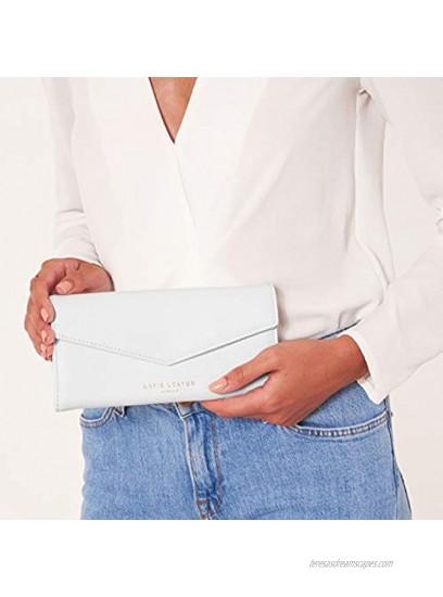 Katie Loxton Esme Womens Vegan Leather Envelope Clutch Wallet White