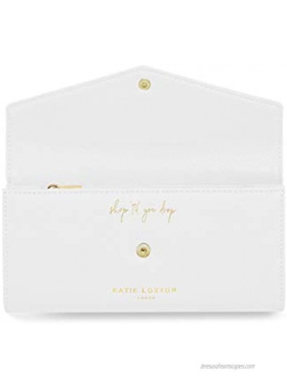 Katie Loxton Esme Womens Vegan Leather Envelope Clutch Wallet White