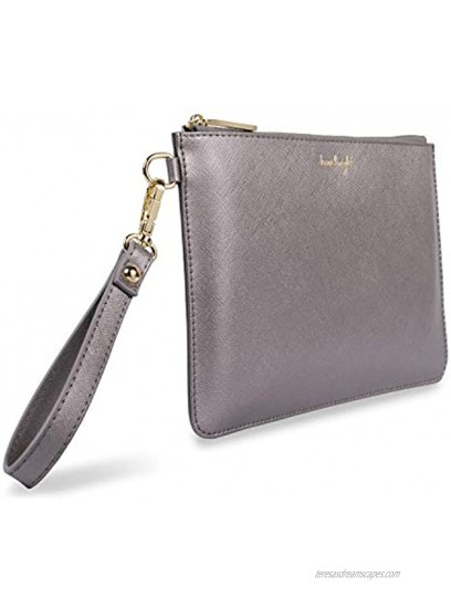 Katie Loxton Metallic Charcoal Shine Bright Women's Faux Leather Clutch Perfect Pouch