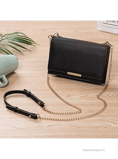 Katloo Crossbody Wallet Women PU Leather Cell Phone Purse Clutch Bag Chain Strap